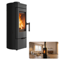 Piec na drewno żeliwny wolnostojący piec koza K12 KRATKI 6kW Ø130 3-8kW