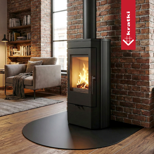 Piec na drewno żeliwny wolnostojący piec koza K12 KRATKI 6kW Ø130 3-8kW