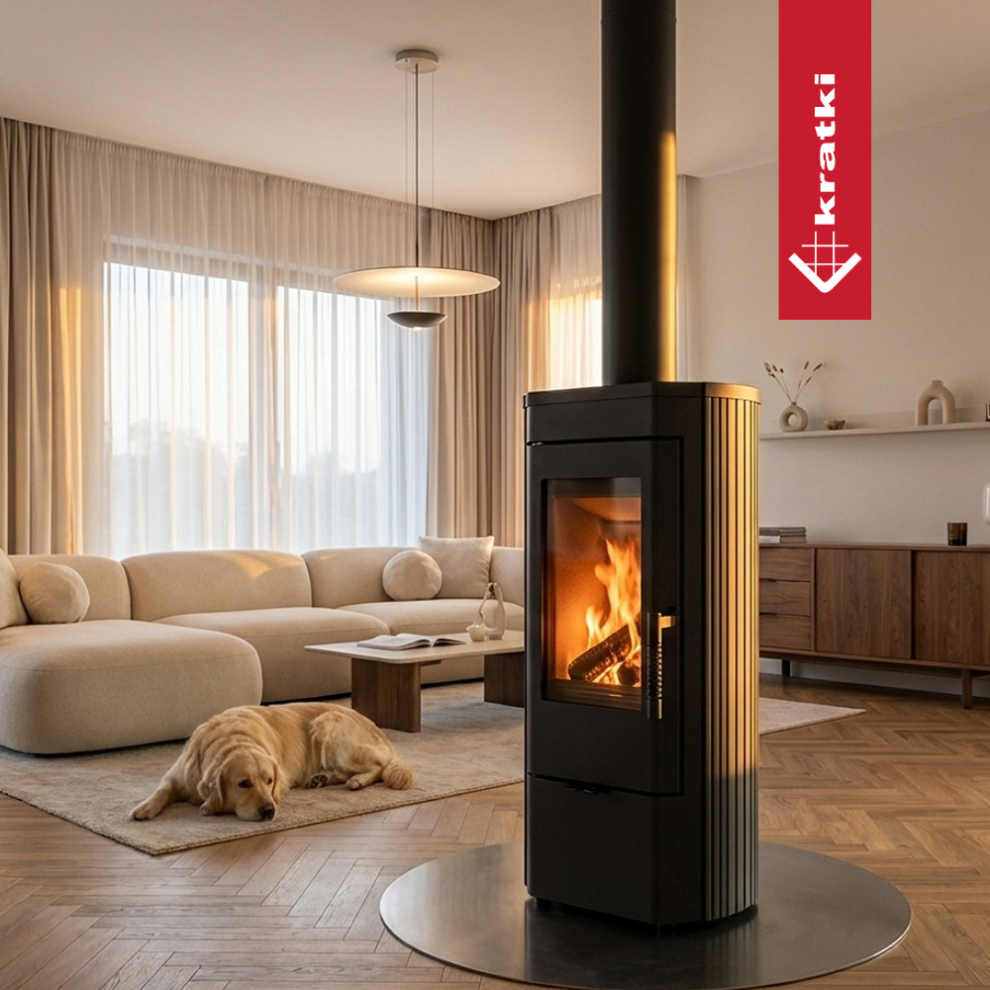 Piec na drewno żeliwny wolnostojący piec koza K12 KRATKI 6kW Ø130 3-8kW